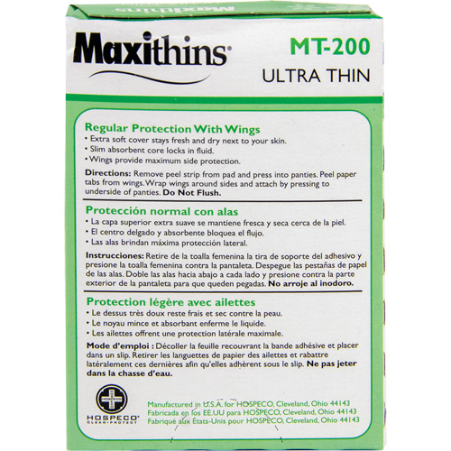 Serviettes Maxi Maxithins ultra minces avec ailes OSI Industrial Sales