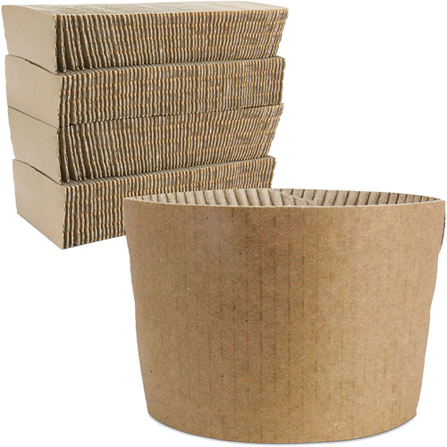 Manchons Kraft pour gobelet de caf&eacute;, Papier, 12 oz - 20 oz, Brun OSI Industrial Sales