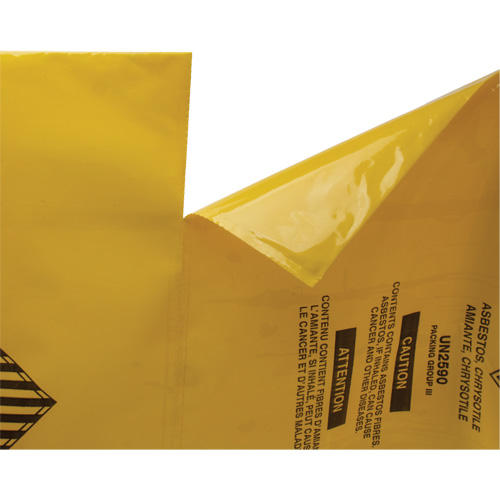 Hazardous Waste Liners, Asbestos, 40" L x 26" W, 3 mils OSI Industrial Sales
