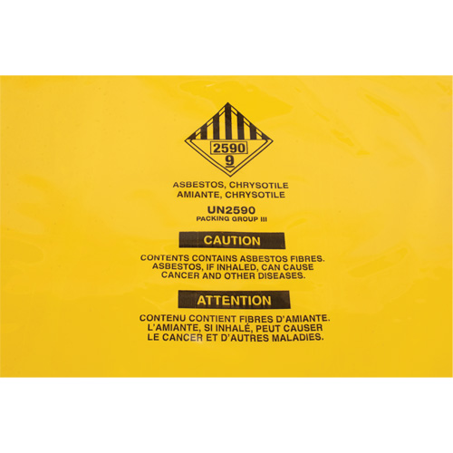 Hazardous Waste Liners, Asbestos, 40" L x 26" W, 3 mils OSI Industrial Sales