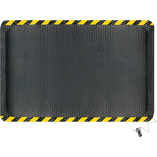 Tapis conductible Hog Heaven, 4' la x 6' lo, 5/8" &eacute;paisseur, Noir/Jaune, Nitrile OSI Industrial Sales