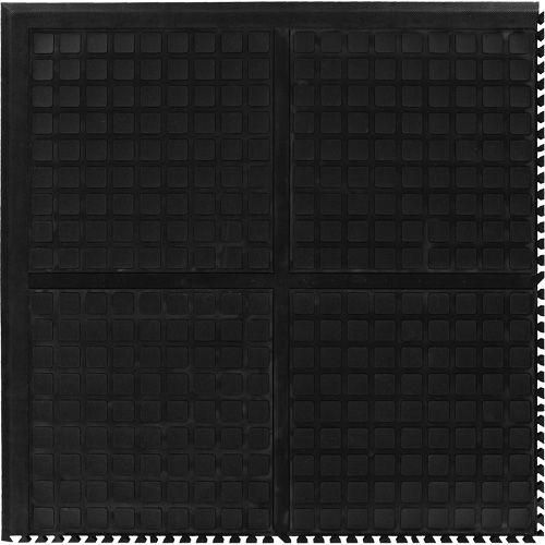Tuile de centre modulaire Hog Heaven III Comfort, Ondul&eacute;, 3' x 3' x 3/4", Noir, Nitrile OSI Industrial Sales