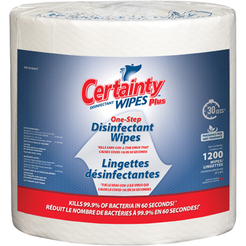Plus Disinfectant Wipes, 8" x 6", 1200 Count OSI Industrial Sales