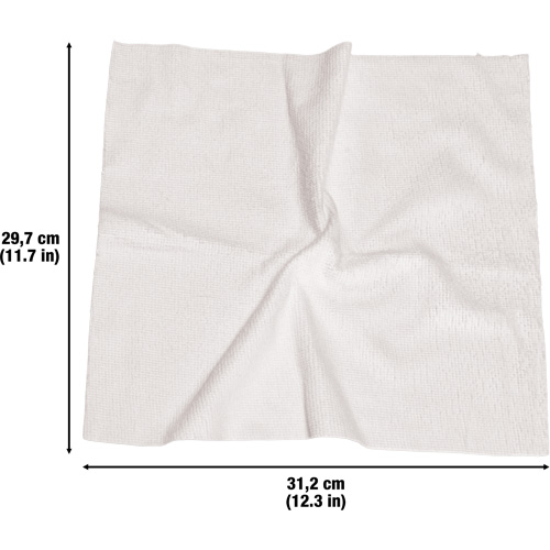 Washable Cleaning Cloths, Microfibre, White OSI Industrial Sales