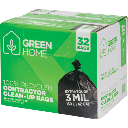 Sacs &agrave; ordures Green Home, Fort, 33" la x 48" lo, 3 mils, Noir, Capacit&eacute; 159 L (42 gal.) OSI Industrial Sales
