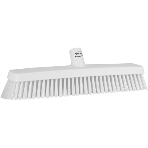 Push Broom Head, Fine/Stiff Bristles, 16-1/2", Polyester/Polypropylene, White OSI Industrial Sales