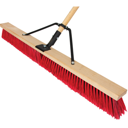 Push Broom with Braced Handle, 36", Medium, PVC Bristles OSI Industrial Sales