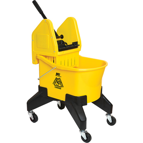 Seau & essoreuse pour vadrouille Grizzly, Pression lat&eacute;rale, 8 gal. US (32 pintes), Jaune OSI Industrial Sales