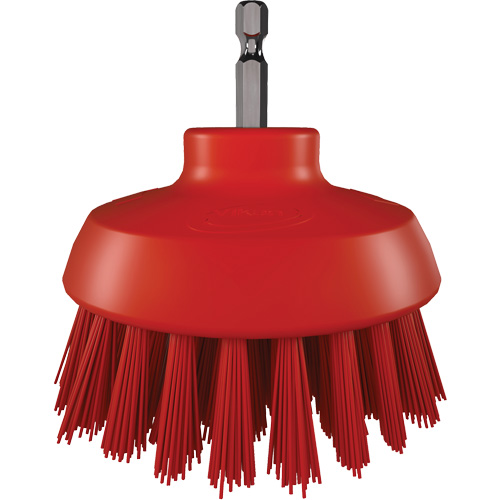 HyDrive Round Drill Brush, Extra Stiff Bristles, 3-1/10" Long, Red OSI Industrial Sales