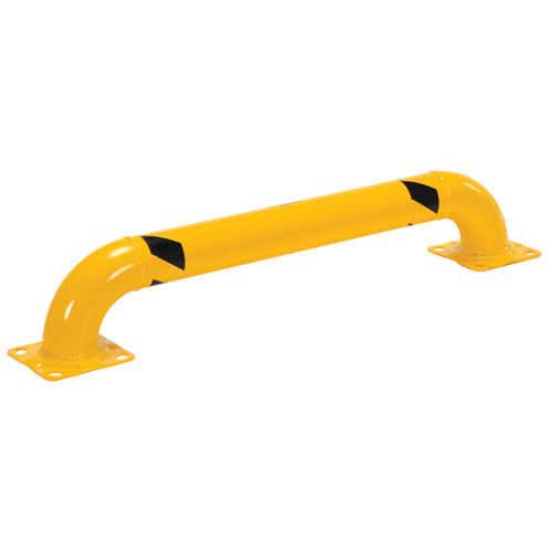 Garde-corps &agrave; profil bas pour rayonnages, 4' la x 0,75' h, Jaune OSI Industrial Sales