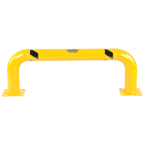 Garde-corps &agrave; profil bas pour rayonnages, 4' la x 1,4' h, Jaune OSI Industrial Sales