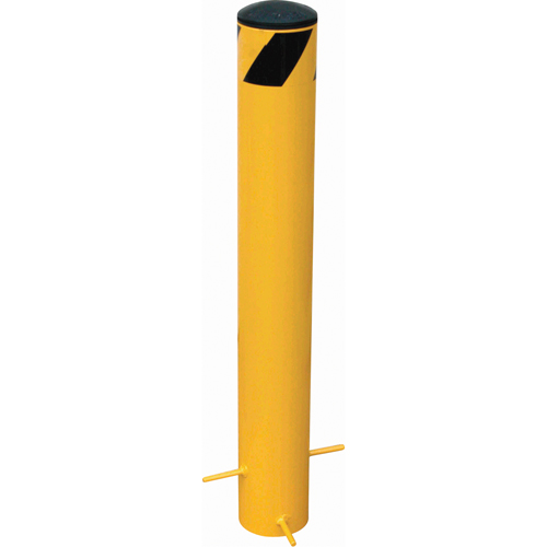 Pour-In-Place Bollards, Steel, 35" H x 5-9/16" W, Yellow OSI Industrial Sales