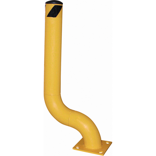Offset Bollard, Steel, 48-1/8" H x 8" W, Yellow OSI Industrial Sales