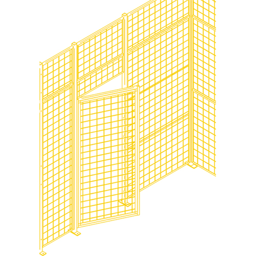 Wire Mesh Partition Components - Swing Doors, 4' W x 7' H OSI Industrial Sales