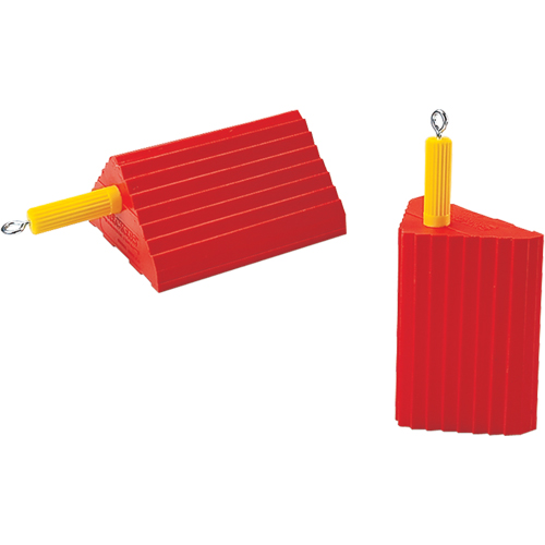 General Purpose Wheel Chocks, Polyurethane, Orange, 10" W x 8-1/2" D x 5" H OSI Industrial Sales