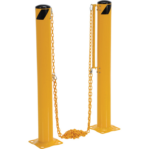 Syst&egrave;me de bornes de protection et chaînes pour quai, Acier, 42" h x 6-5/8" la, Jaune OSI Industrial Sales