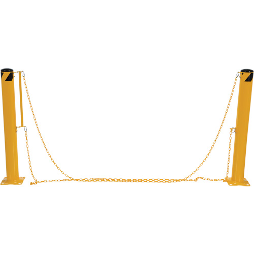 Syst&egrave;me de bornes de protection et chaînes pour quai, Acier, 42" h x 6-5/8" la, Jaune OSI Industrial Sales