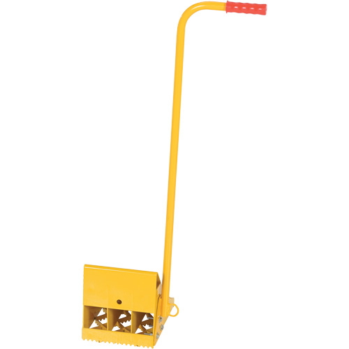 Ergo Handle Wheel Chock, Steel, Yellow, 8" W x 10-3/4" D x 9-1/8" H OSI Industrial Sales