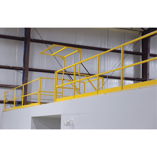 Barri&egrave;re de s&eacute;curit&eacute; pour mezzanine, 68-1/2" lo x 42" ha, 80-1/16" &eacute;lev&eacute;e, Jaune OSI Industrial Sales