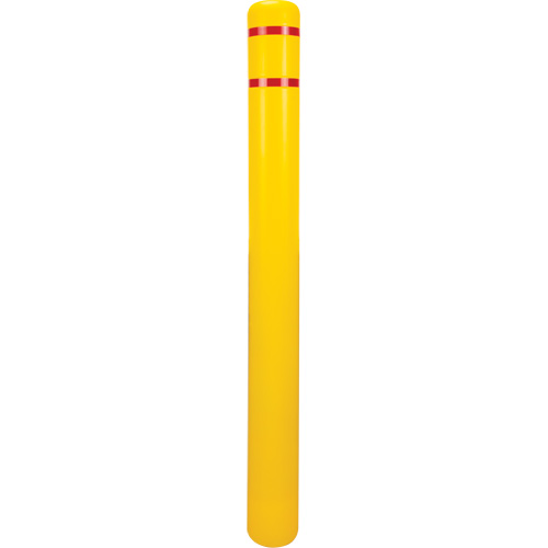 Polyethylene Bollard Cover, 4-1/2" Dia. x 52" L, Red/Yellow OSI Industrial Sales