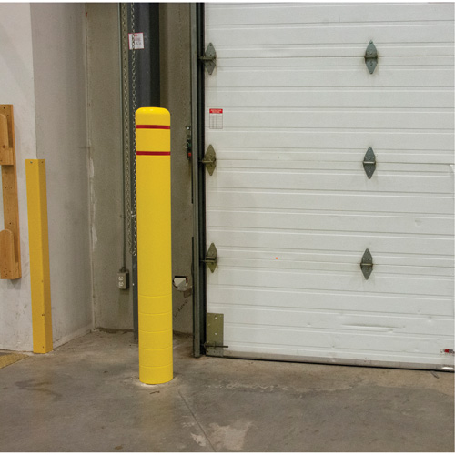Polyethylene Bollard Cover, 4-1/2" Dia. x 52" L, Red/Yellow OSI Industrial Sales