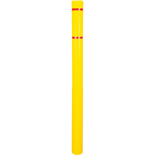 Capuchon en poly&eacute;thyl&egrave;ne pour borne de protection, 4-1/2" dia. x 64" l, Rouge/Jaune OSI Industrial Sales