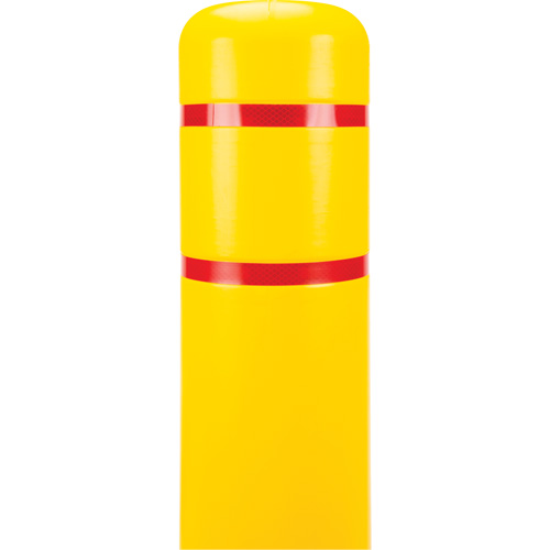 Capuchon en poly&eacute;thyl&egrave;ne pour borne de protection, 6-5/8" dia. x 60" l, Rouge/Jaune OSI Industrial Sales