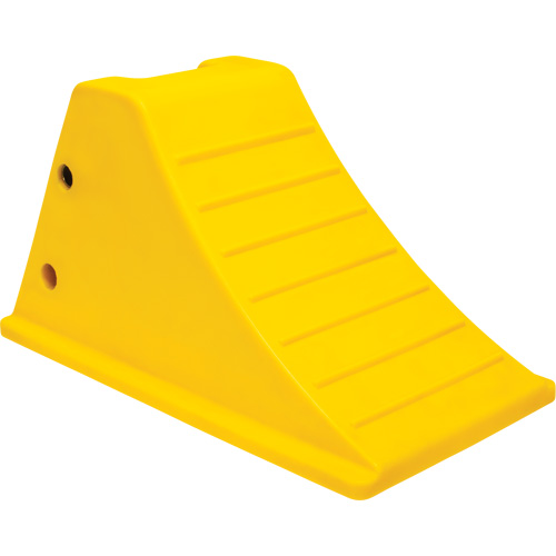 Cales de roue avec surface antid&eacute;rapante en aluminium, Polyur&eacute;thane, Jaune s&eacute;curit&eacute; OSHA, 11-1/4" la x 21" p x 12-1/4" h OSI Industrial Sales