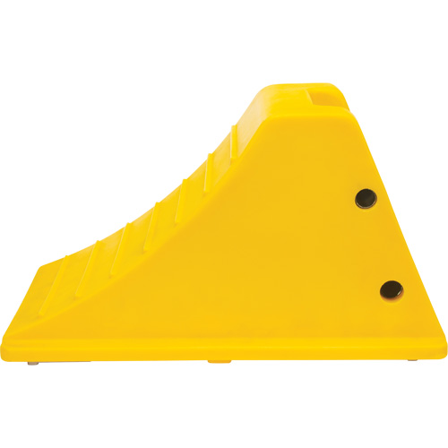 Cales de roue avec surface antid&eacute;rapante en aluminium, Polyur&eacute;thane, Jaune s&eacute;curit&eacute; OSHA, 11-1/4" la x 21" p x 12-1/4" h OSI Industrial Sales