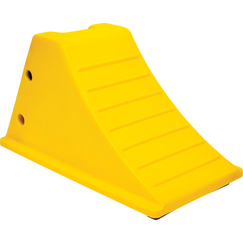 Wheel Chocks with Rubber Tread, Polyurethane, Yellow, 11-1/4" W x 21" D x 12-1/4" H OSI Industrial Sales