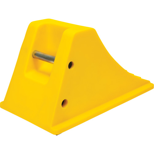 Wheel Chocks with Rubber Tread, Polyurethane, Yellow, 11-1/4" W x 21" D x 12-1/4" H OSI Industrial Sales