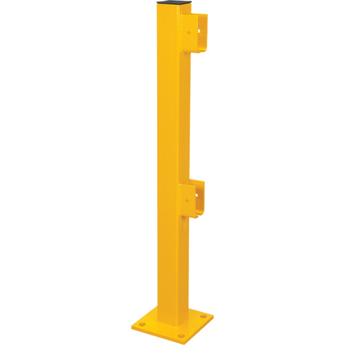 End Post for Light-Duty Guard Rails, Steel, 42" H, Safety Yellow OSI Industrial Sales