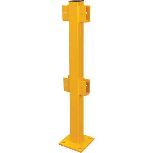 In-Line Post for Light-Duty Guard Rails, Steel, 42" H, Safety Yellow OSI Industrial Sales
