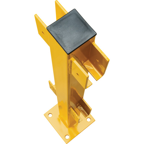 In-Line Post for Light-Duty Guard Rails, Steel, 42" H, Safety Yellow OSI Industrial Sales
