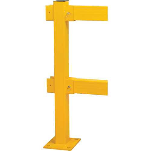 In-Line Post for Light-Duty Guard Rails, Steel, 42" H, Safety Yellow OSI Industrial Sales