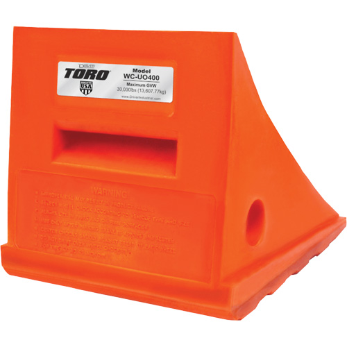 15 Ton General Purpose Wheel Chock, Urethane, Orange OSI Industrial Sales