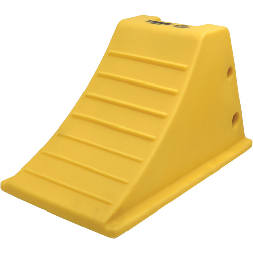 75 Ton Large Equipment Wheel Chock with Grip Pads, Urethane, Yellow OSI Industrial Sales