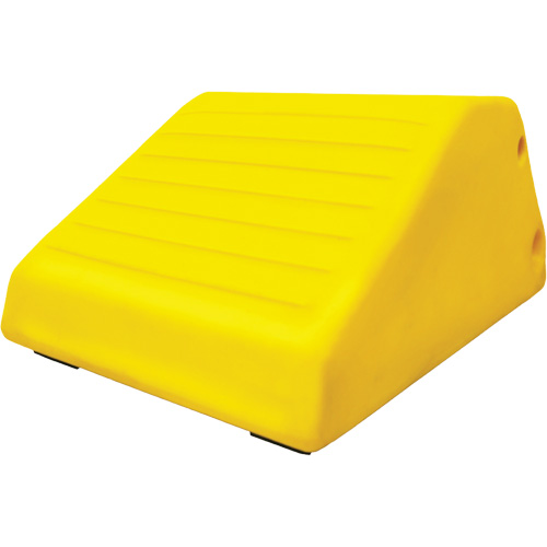 255 Ton Large Equipment Wheel Chock with Handle & Hole, Urethane, Yellow OSI Industrial Sales