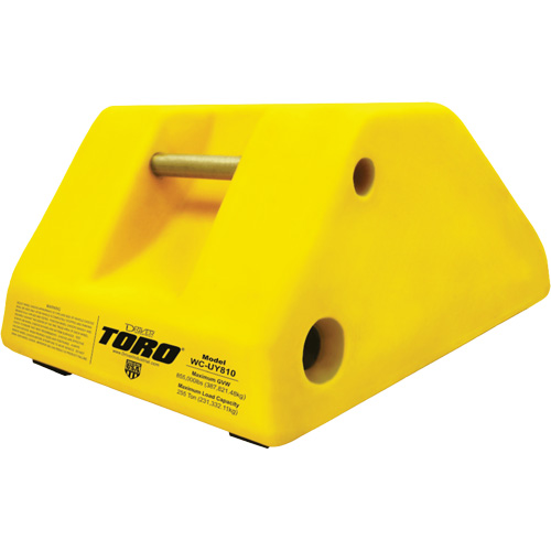 255 Ton Large Equipment Wheel Chock with Handle & Hole, Urethane, Yellow OSI Industrial Sales