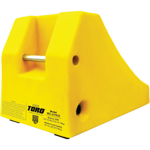 400 Ton Large Equipment Wheel Chock with Handle & Hole, Urethane, Yellow OSI Industrial Sales