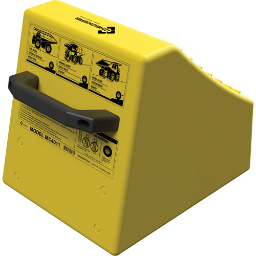 Checkers Safety Heavy-Duty Ultra Class Mining Wheel Chock without Bracket, HDPE, Yellow, 14-1/2" W x 17-1/2" D x 16" H OSI Industrial Sales