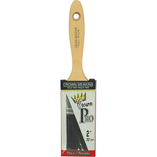 Pinceau droit Pro, Poly/nylon, Manche Bois, Largeur de 2" OSI Industrial Sales