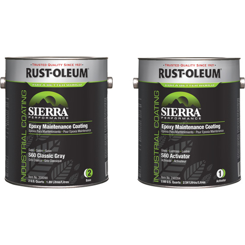 Sierra S60 Water-Based Epoxy Maintenance Coating Kit, Gallon, Grey OSI Industrial Sales