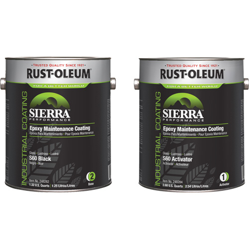 Trousse de rev&ecirc;tement dentretien &eacute;poxydique &agrave; base deau Sierra S60, Gallon, Noir OSI Industrial Sales