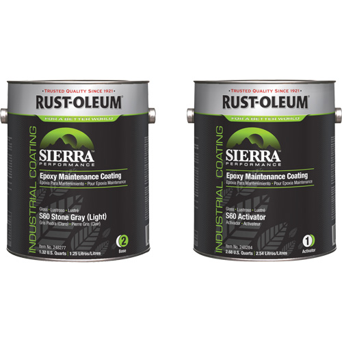 Sierra S60 Water-Based Epoxy Maintenance Coating Kit, Gallon, Grey OSI Industrial Sales