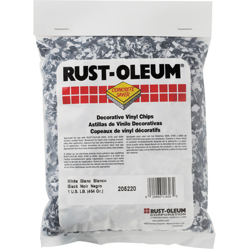 Pastilles de vinyle d&eacute;coratives Concrete Saver, 0,5 kg, Sac, M&eacute;lange noir/blanc OSI Industrial Sales