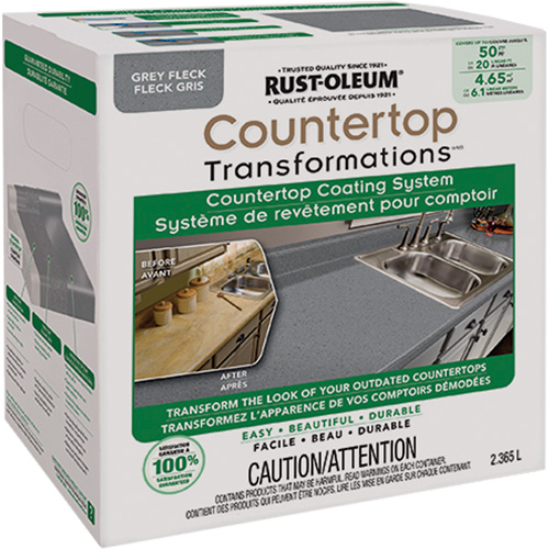 Syst&egrave;me de rev&ecirc;tement mouchet&eacute; pour comptoir Countertop Transformations, 2,37 L, Trousse, Molleton gris OSI Industrial Sales