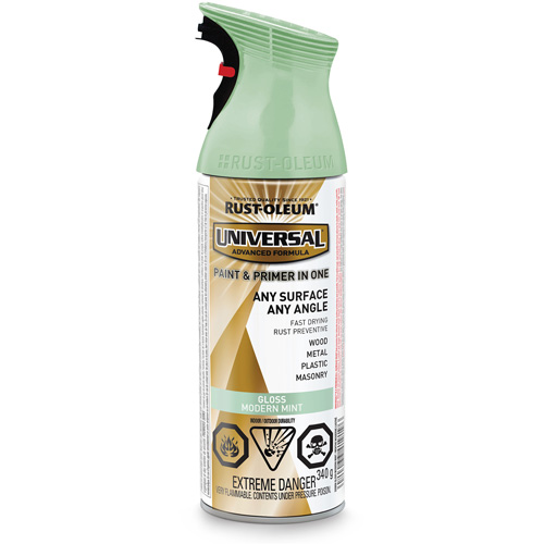 Universal&reg; Enamel Paint & Primer In One, Modern Mint Green, Gloss, Aerosol Can OSI Industrial Sales