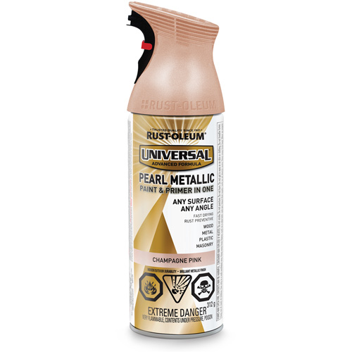 Universal&reg; Pearl Paint & Primer In One Spray Paint, Champagne Pink, Metallic, Aerosol Can OSI Industrial Sales