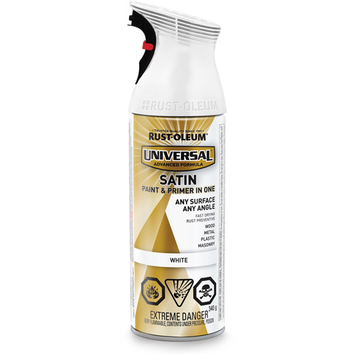Universal&reg; Enamel Paint & Primer In One, White, Satin, Aerosol Can OSI Industrial Sales